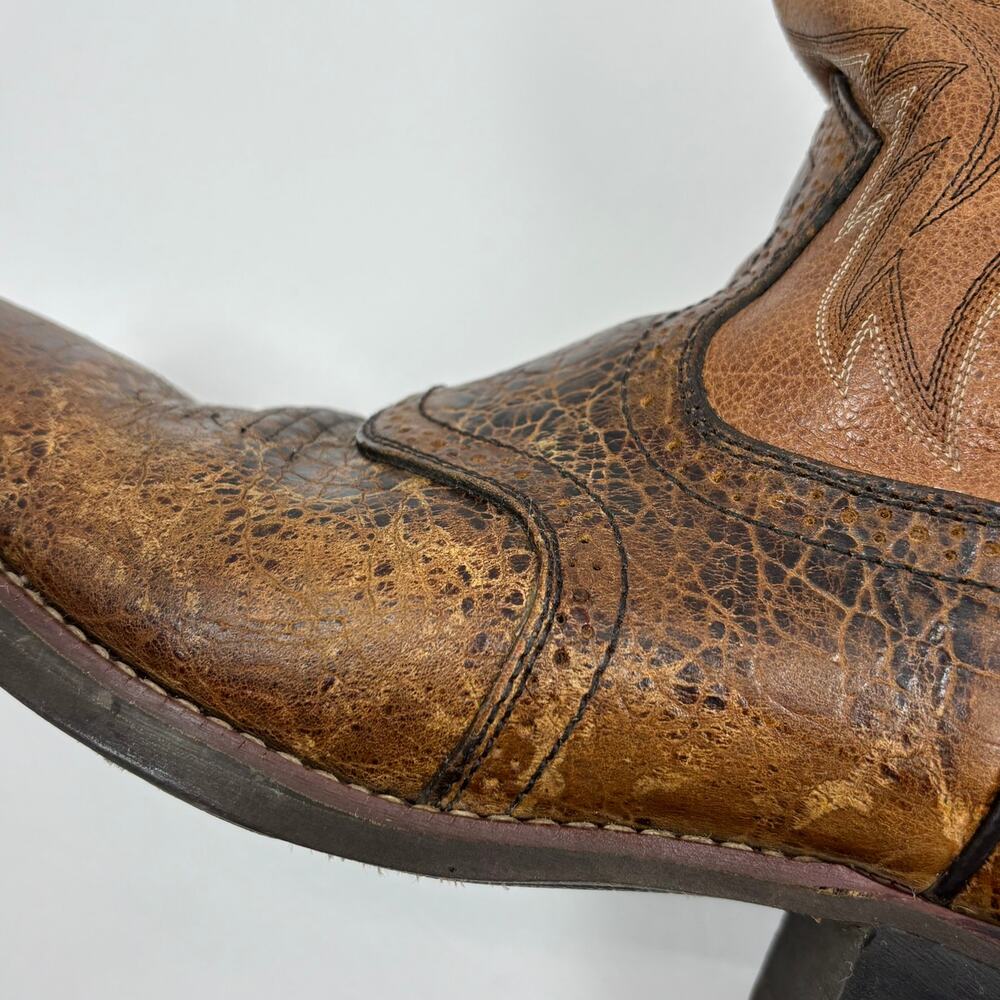 Ariat Heritage Roughstock Boots Mens 10.5 Square Toe Western Cowboy Brwn Leather - Picture 11 of 14